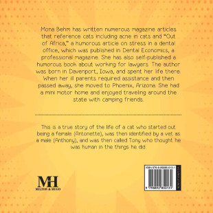 The Antics of a Cat Named Antonette Anthony Tony - Back Cover