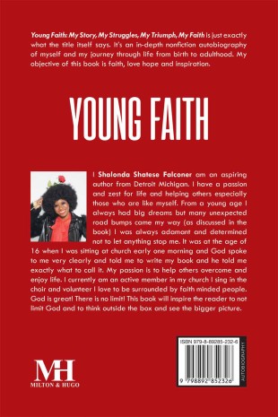 Young Faith: My Story, My Struggles, My Triumph, My Faith - Back Cover