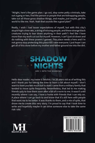 Shadow Nights: Arc I Into the Shadows - Back Cover