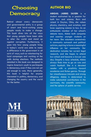 Choosing Democracy: Not Old Enough to Vote: Old Enough to Lead - Back Cover