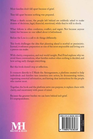 Before the Loss: Because Grief Is Hard Enough - Back Cover