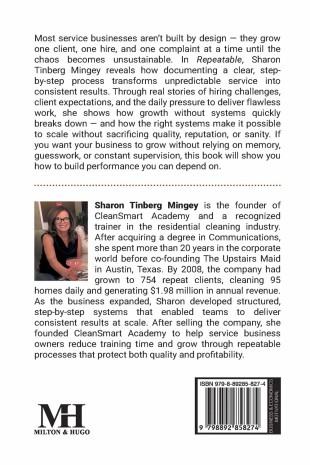 REPEATABLE: How to Build A Home Service Business that Grows Itself - Back Cover