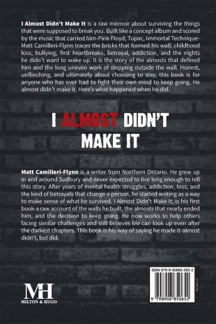 I Almost Didn’t Make It - Back Cover